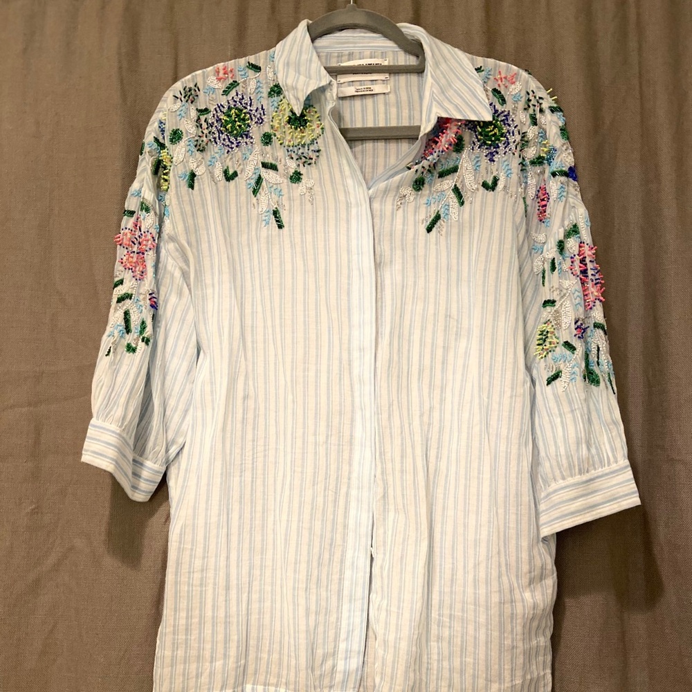 Essential Beaded Button Up Top